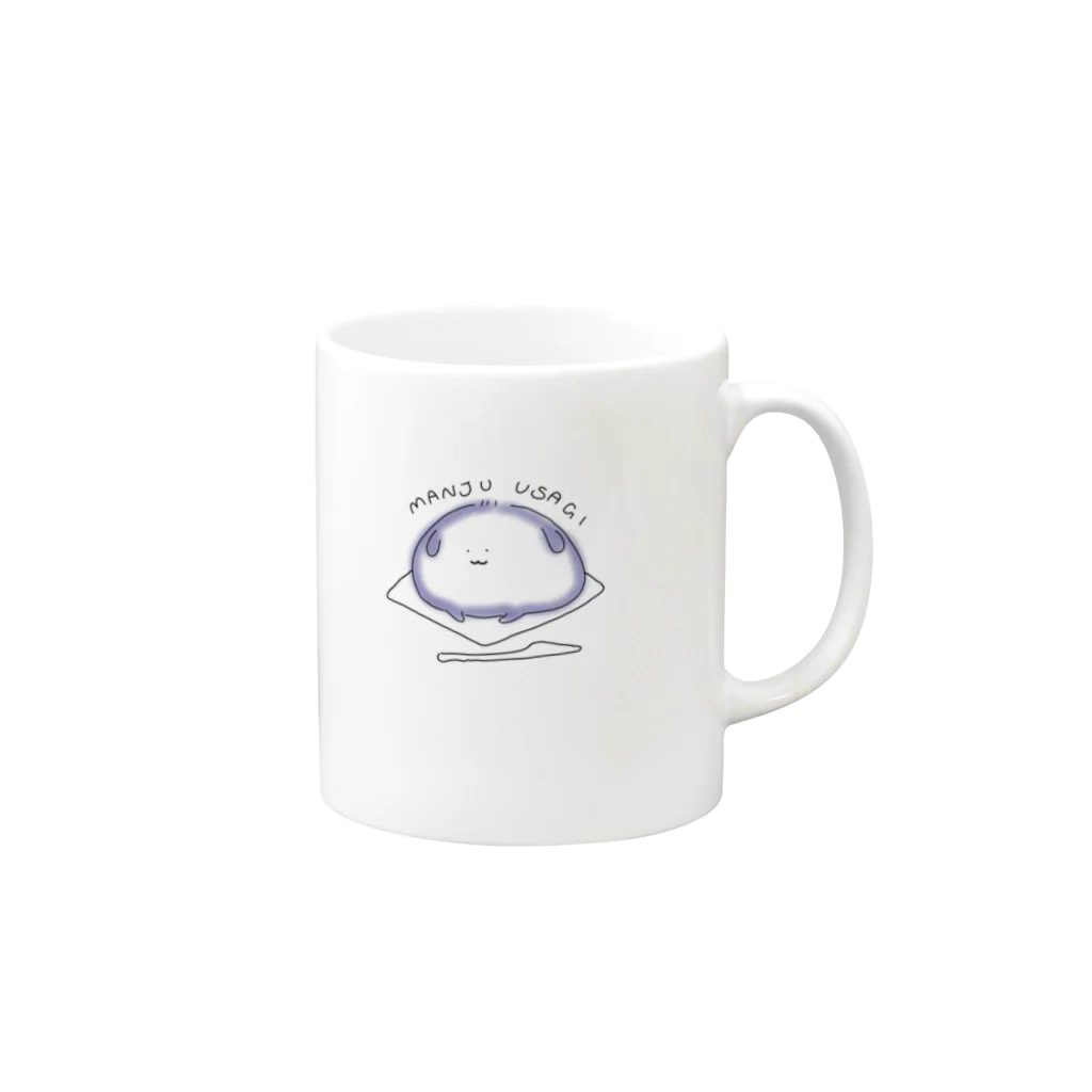 やもり屋商店のまんじゅうさぎ(ろっぷ) Mug :right side of the handle