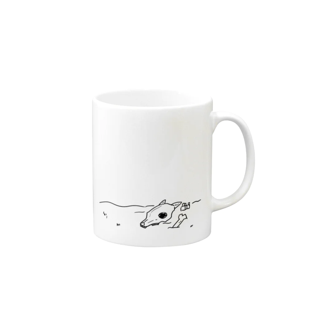 骨犬工房のなんらかの骨 Mug :right side of the handle