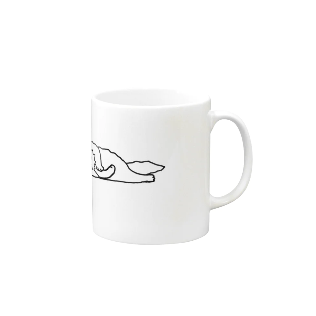 GYOGA猫の仰臥猫 Mug :right side of the handle