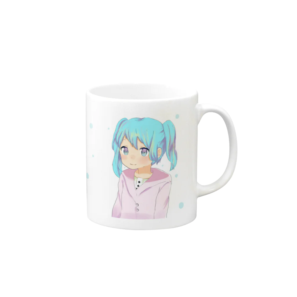 周子の雨 Mug :right side of the handle