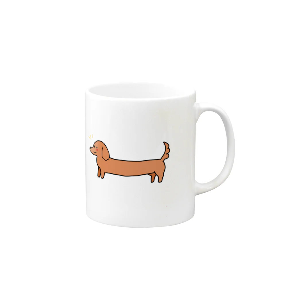 ダックスとビーグルの飼い主のろんぐダックス Mug :right side of the handle