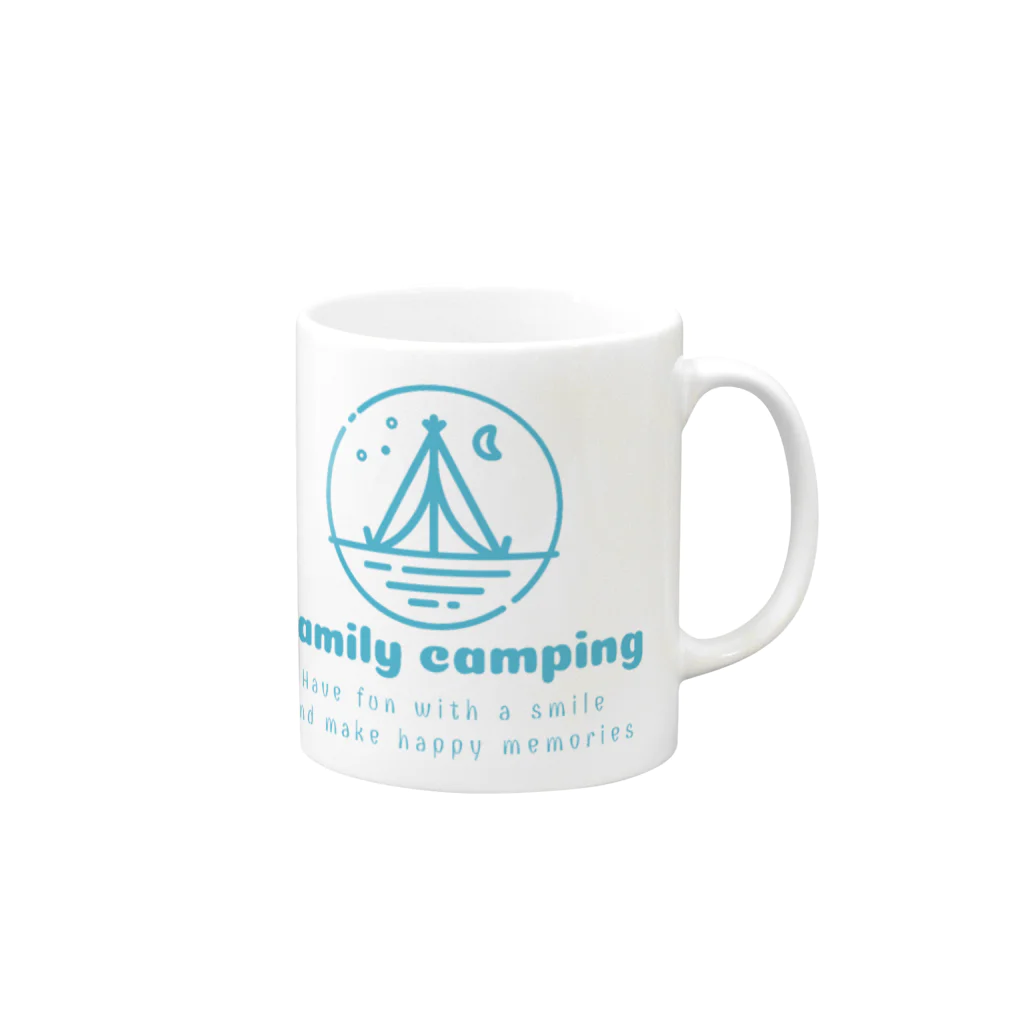 antartのfamilly canping Mug :right side of the handle