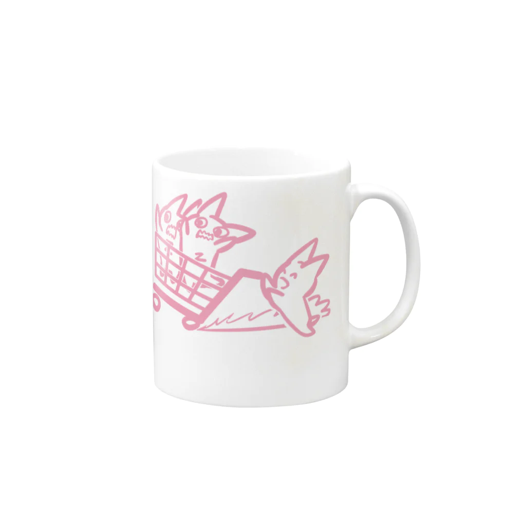 Ｎ　(・〜・）のえぬぴえんまる　おかいもよ Mug :right side of the handle