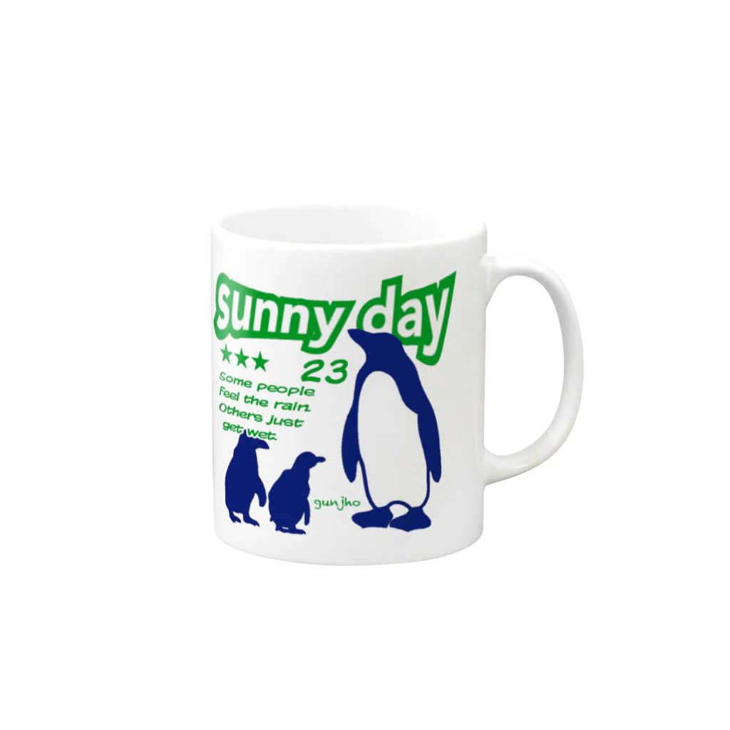 gunjho'sgalleryの夏カラー ペンギン Mug :right side of the handle