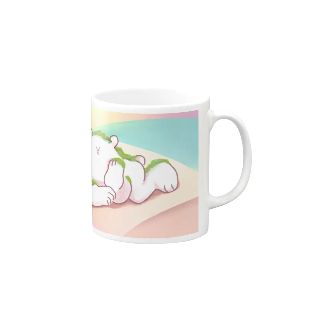 くまくまたの苔になりたいKUMA Mug :right side of the handle