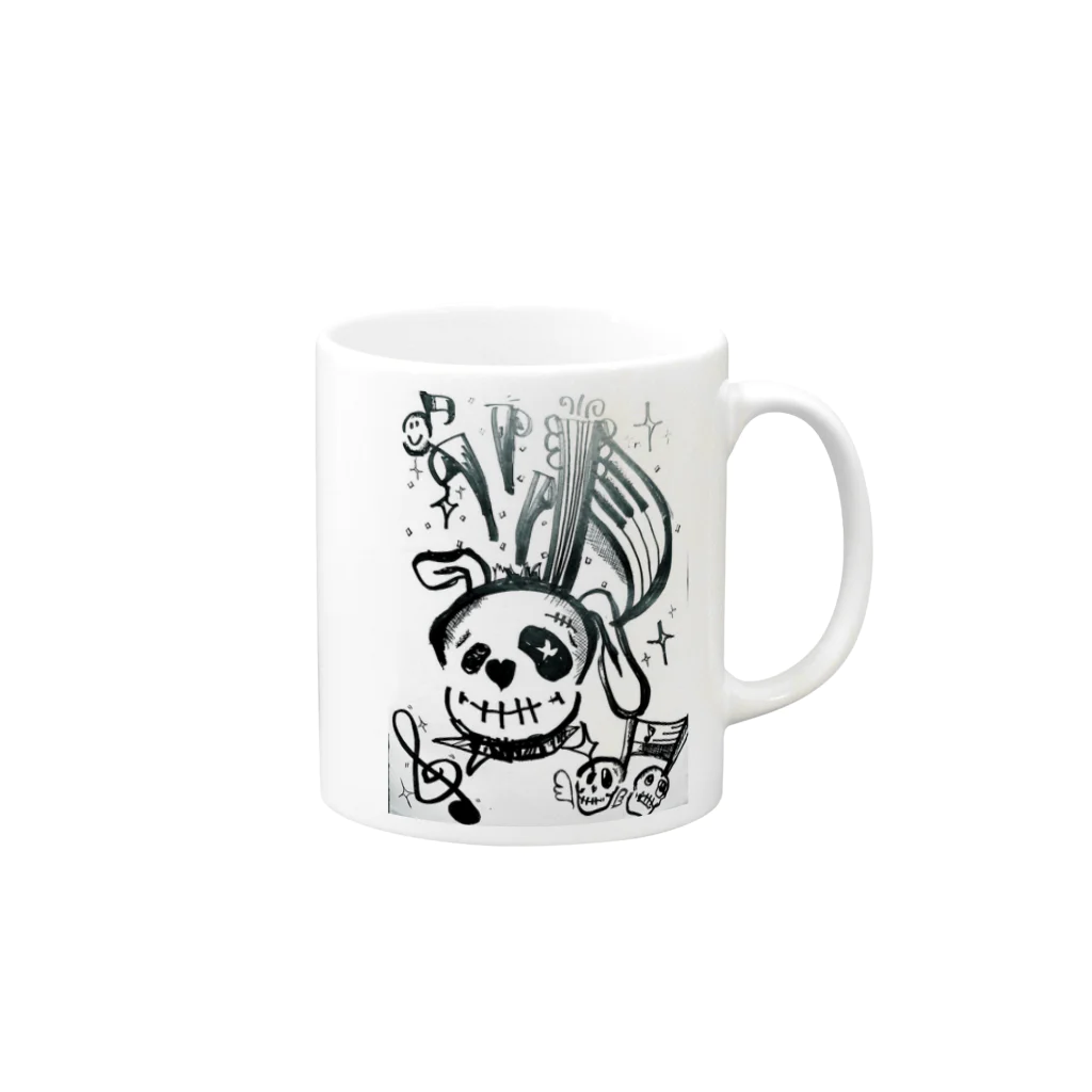 ▲ゆっこ(岩手産のスカイツリー )▲のおんぷウサギちゃん Mug :right side of the handle