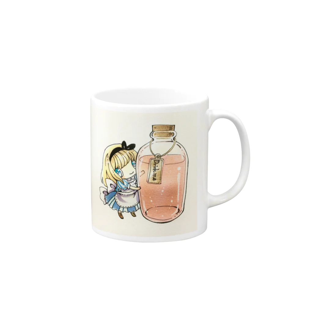 amenoのアリスちゃん Mug :right side of the handle