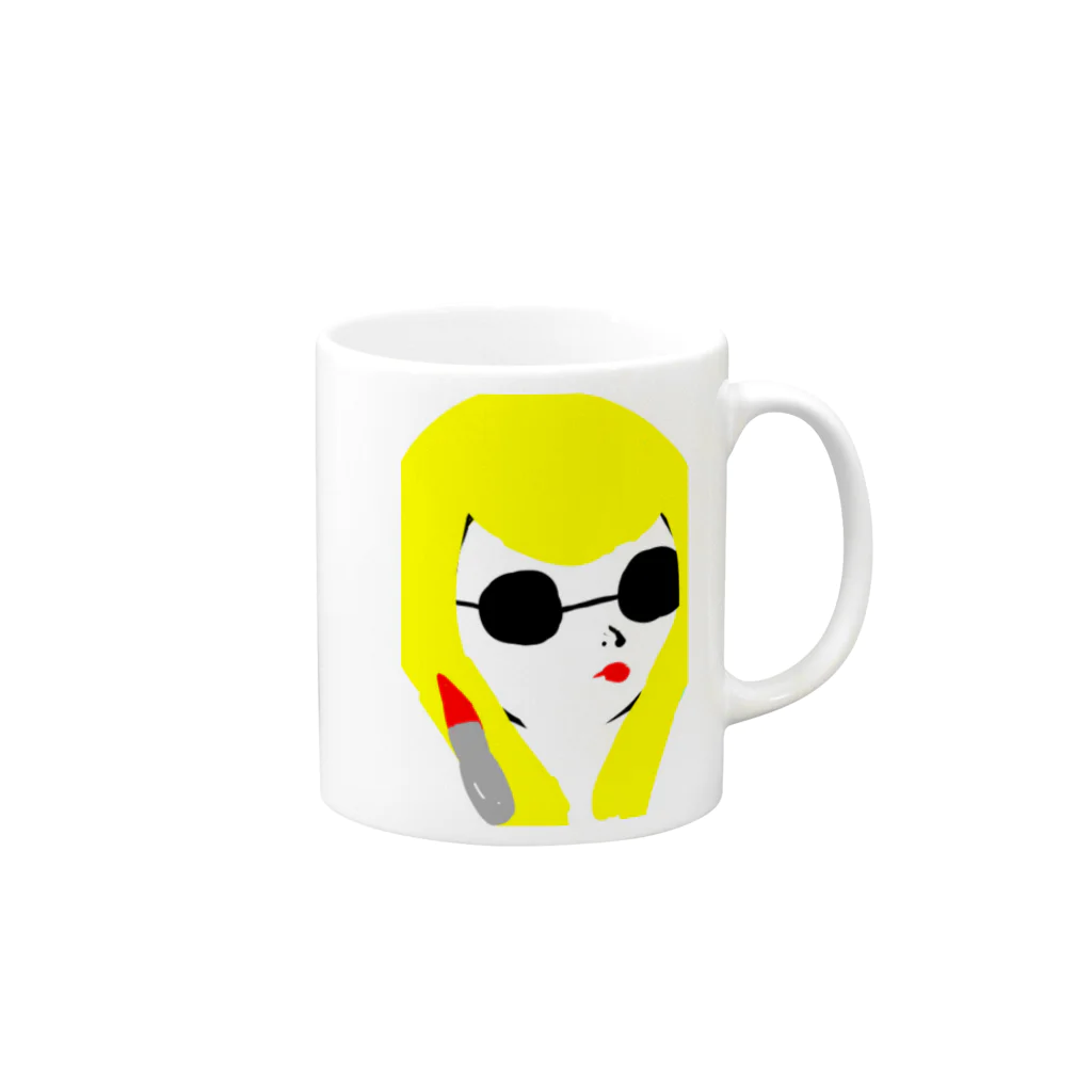 まおっぴのおすましガール Mug :right side of the handle