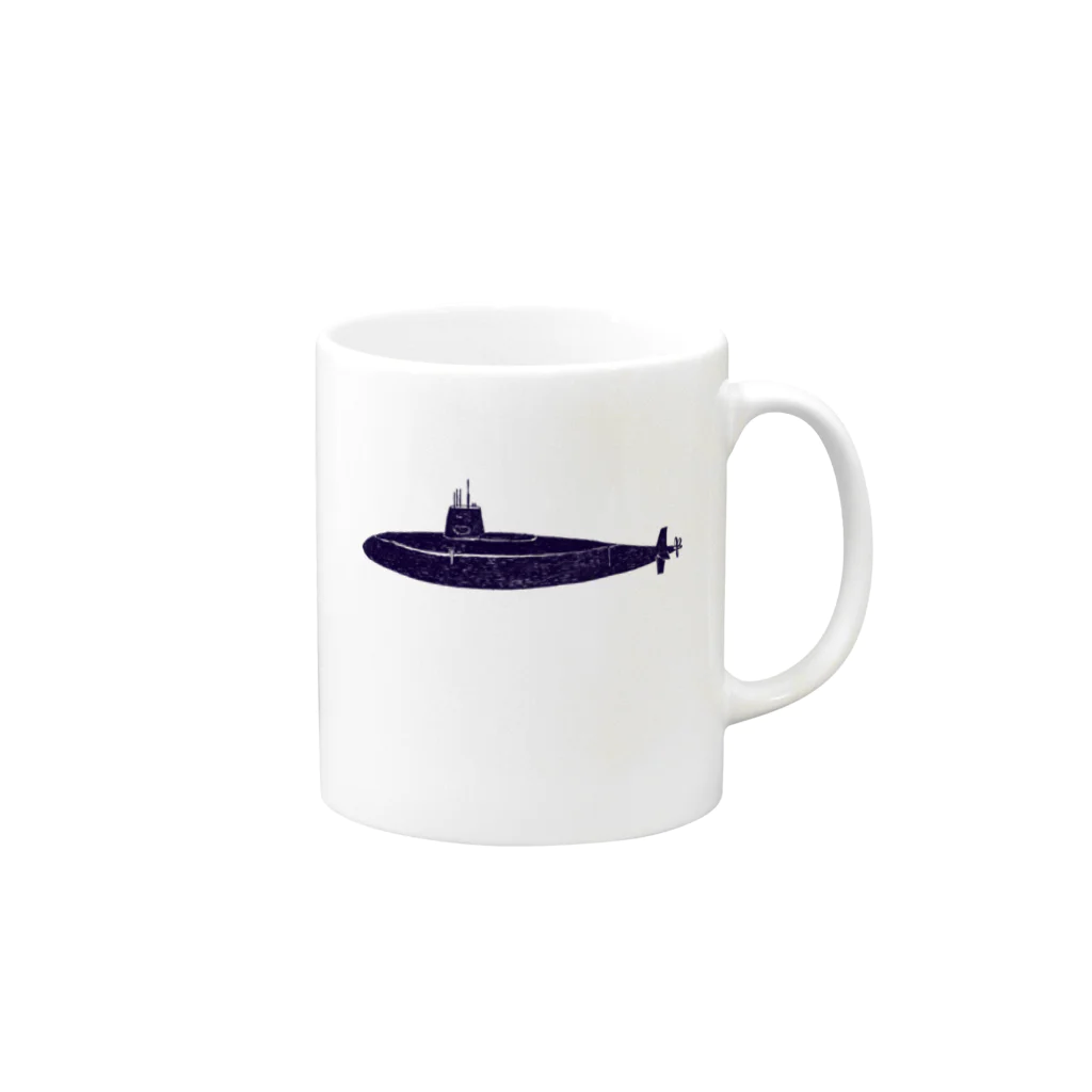 NIKORASU GOのマリンデザイン「潜水艦」 Mug :right side of the handle