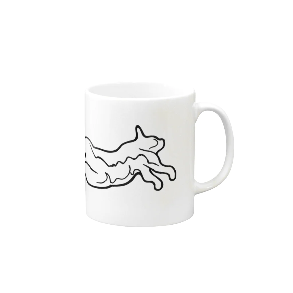 GYOGA猫の仰臥猫 Mug :right side of the handle