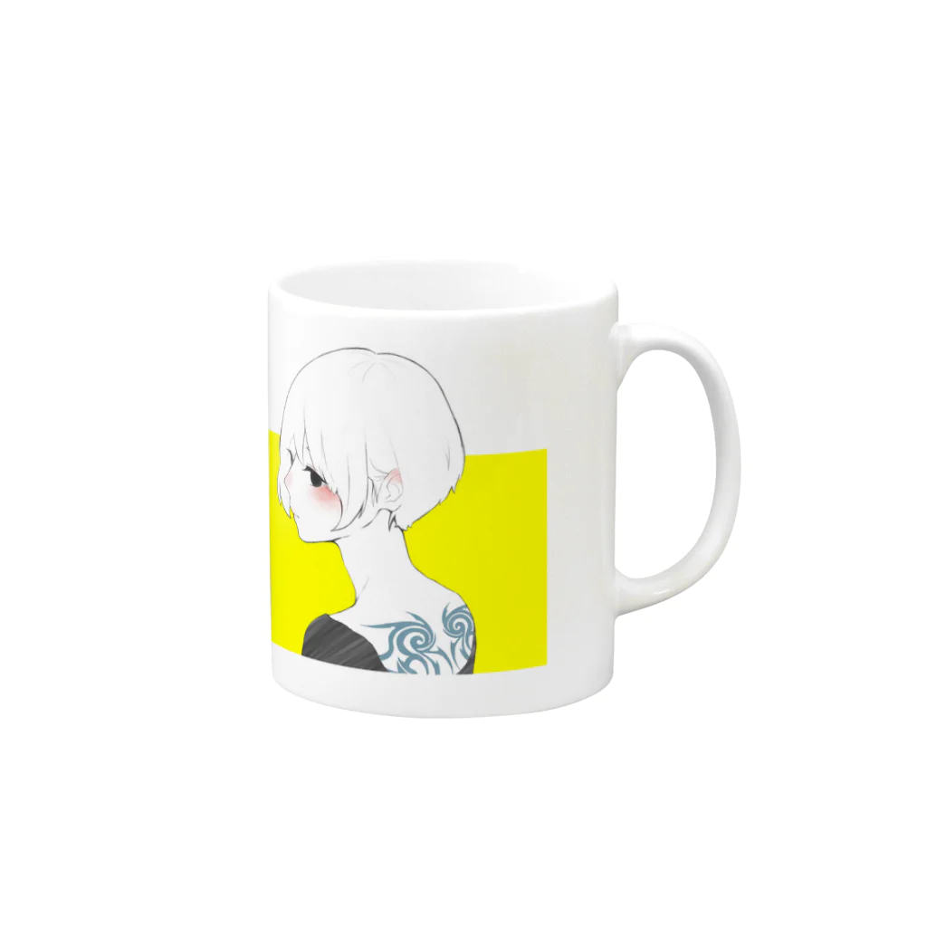 86のトライバル女子 Mug :right side of the handle