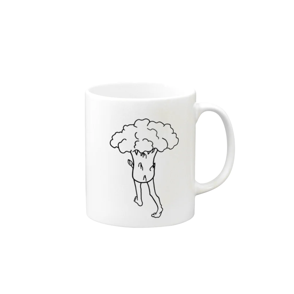 moiterのにげるブッコロリー Mug :right side of the handle