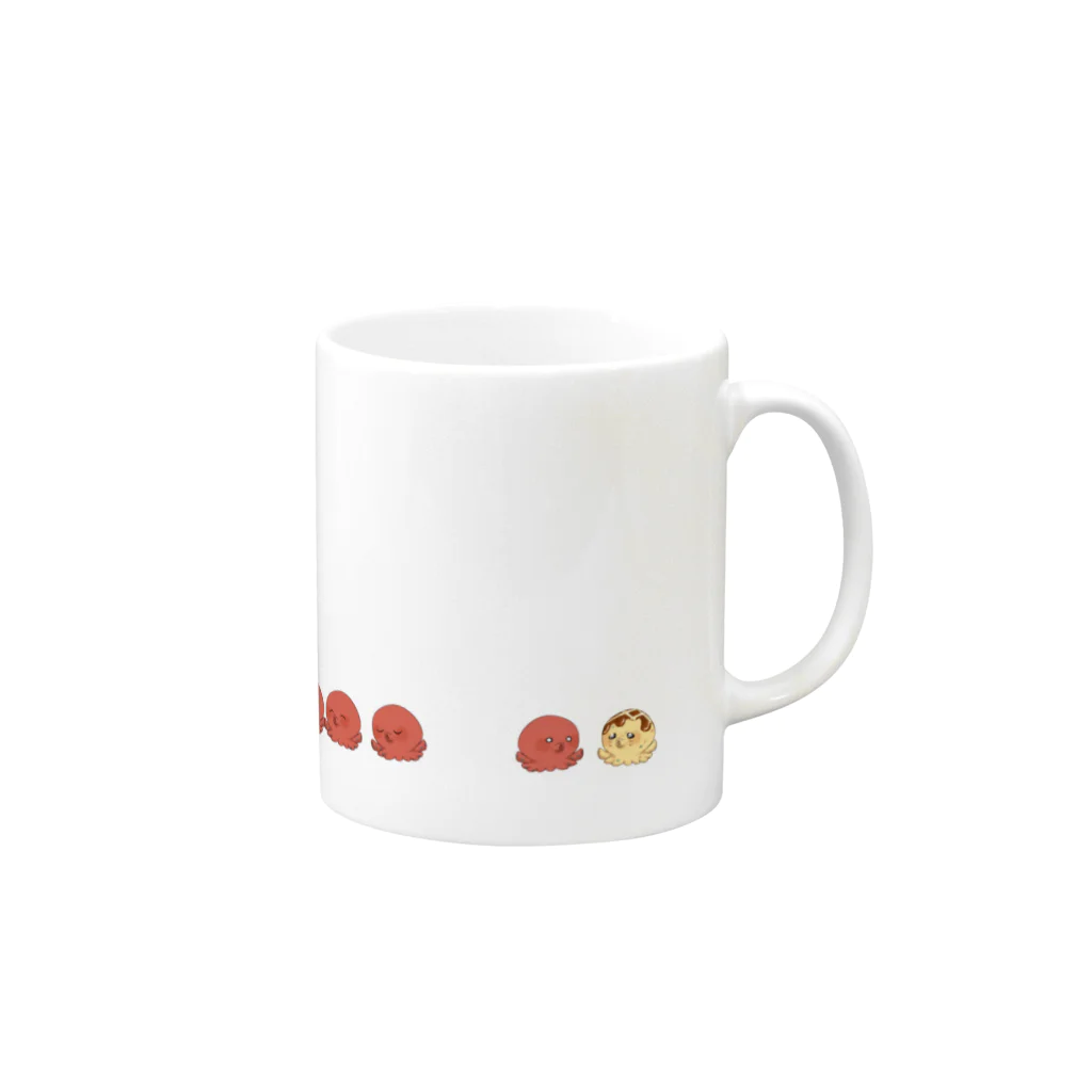 ゆっくりゼーレッドのタコの大行進 マグカップ Mug :right side of the handle