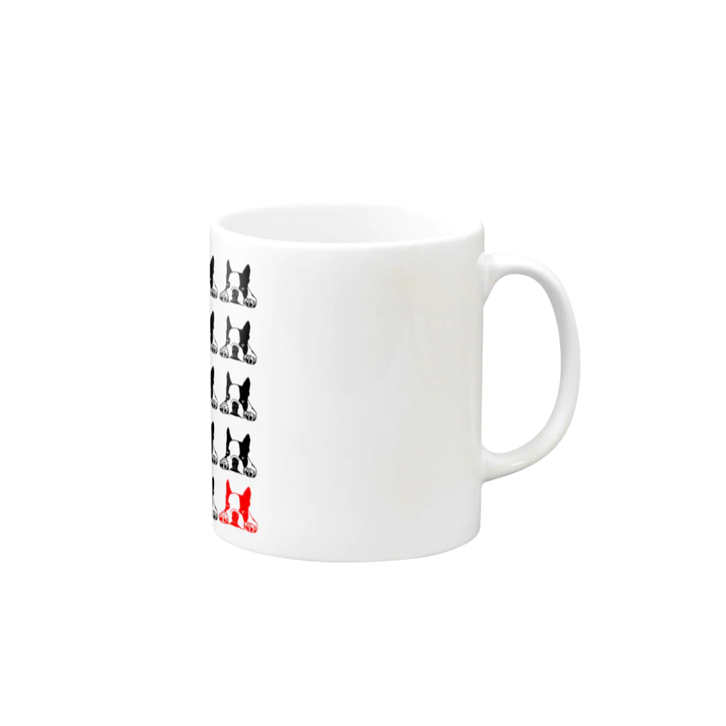 Rockbay67（ロックベイ）のシロクロ ラブ Mug :right side of the handle