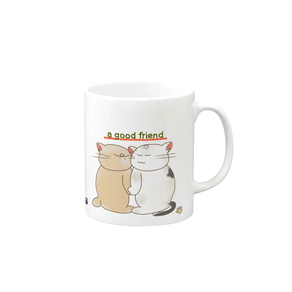 ミャカドpwのお店の猫ズ Mug :right side of the handle