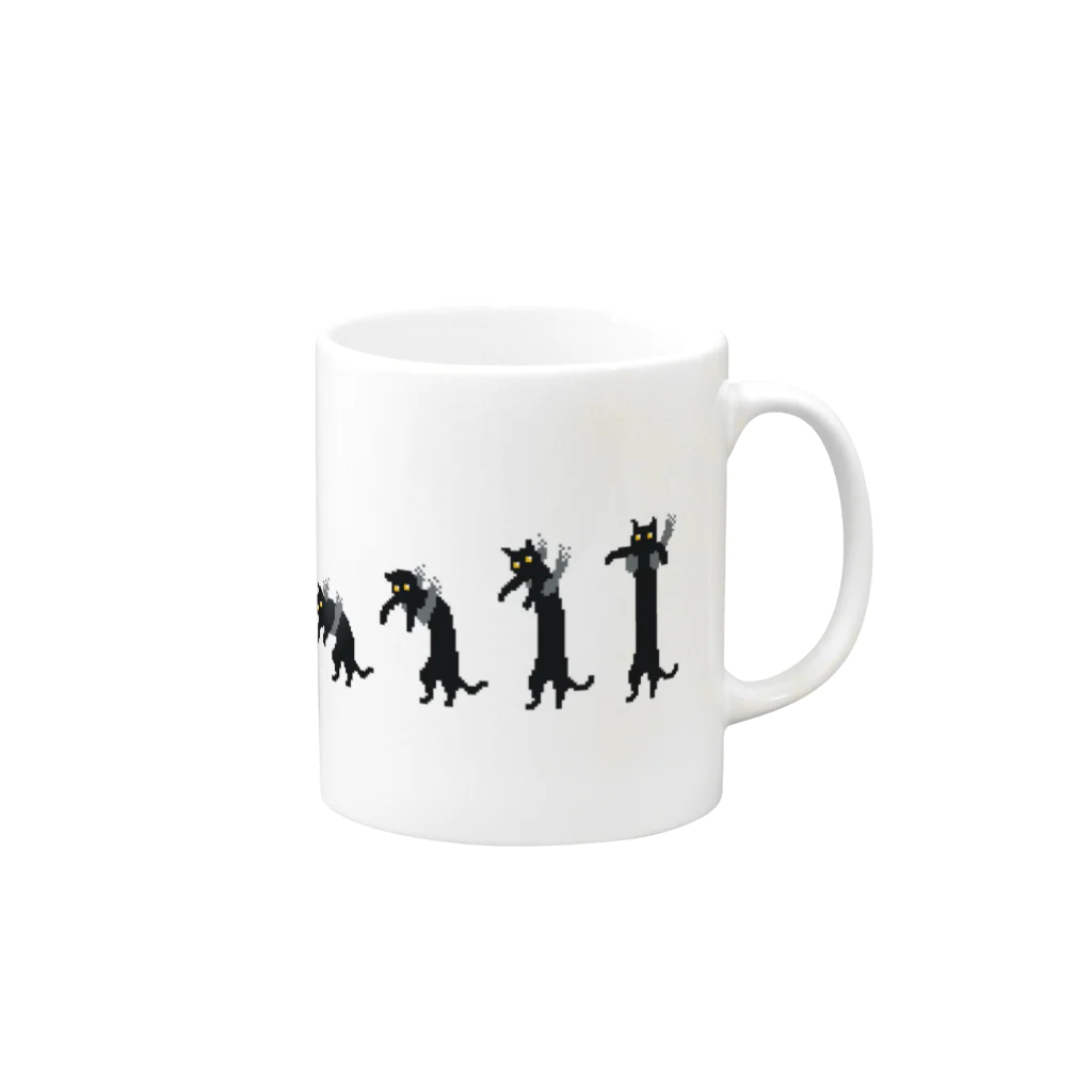 トミヨンマのねこのばしドット Mug :right side of the handle