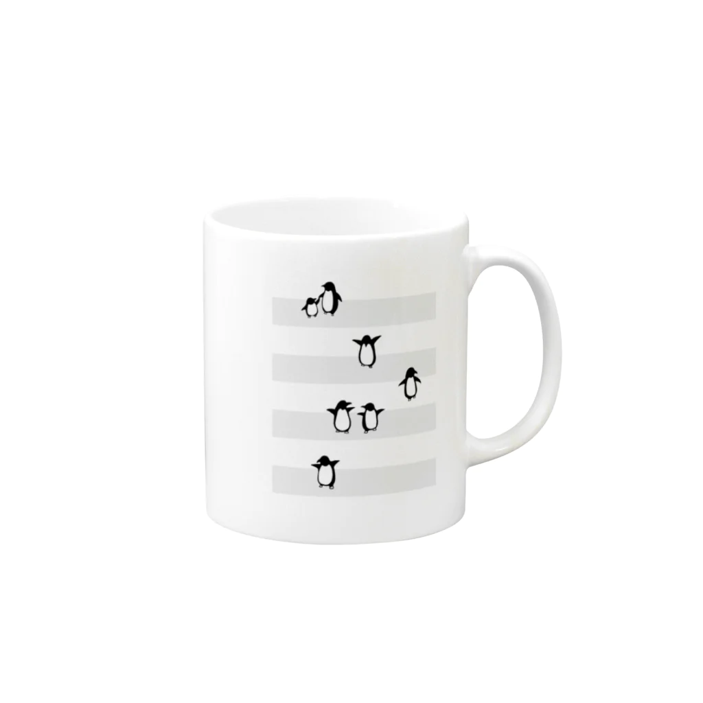 Ｄ・にゃん洋品店のペンギンクロッシング Mug :right side of the handle