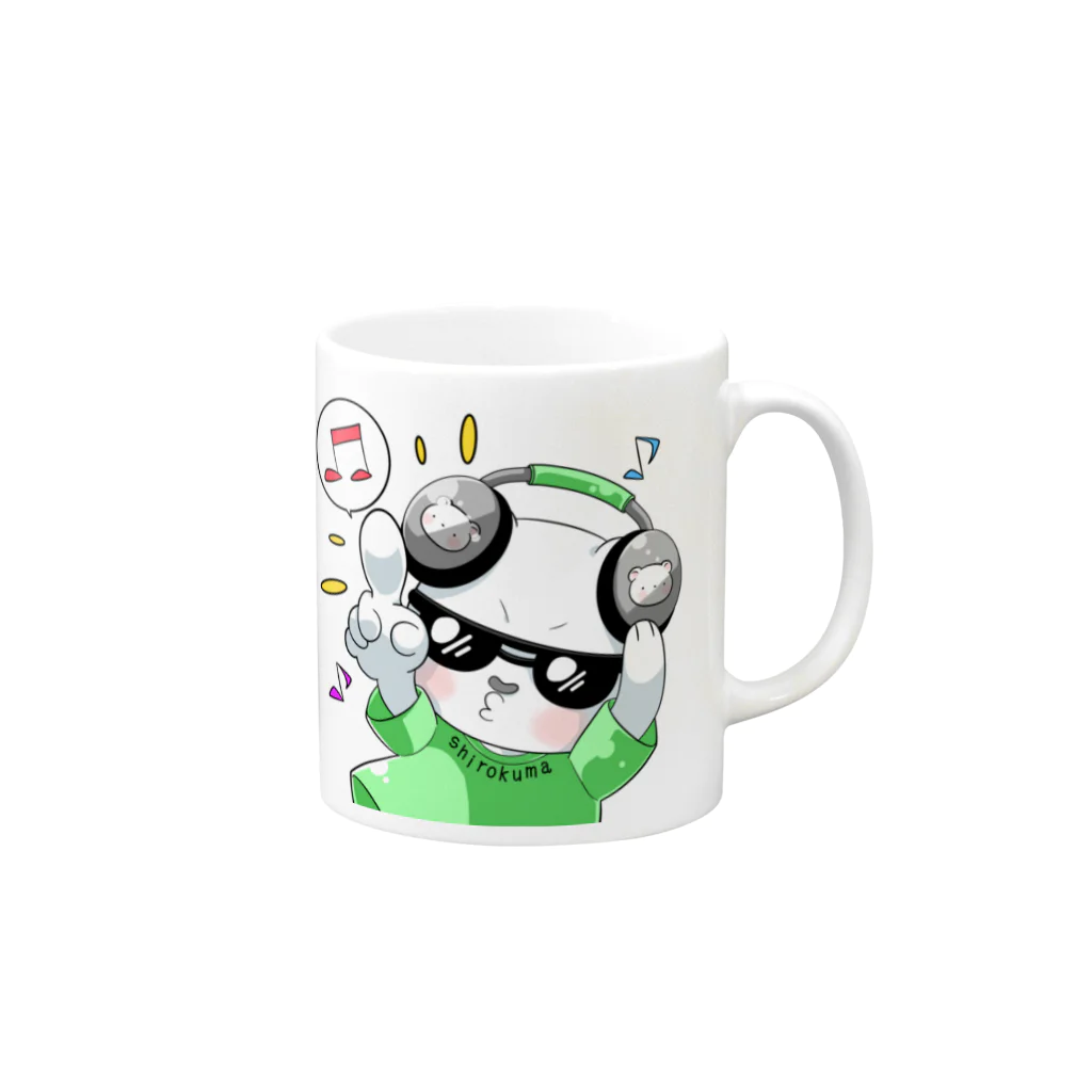 シロクマDJのノリノリしろくま Mug :right side of the handle