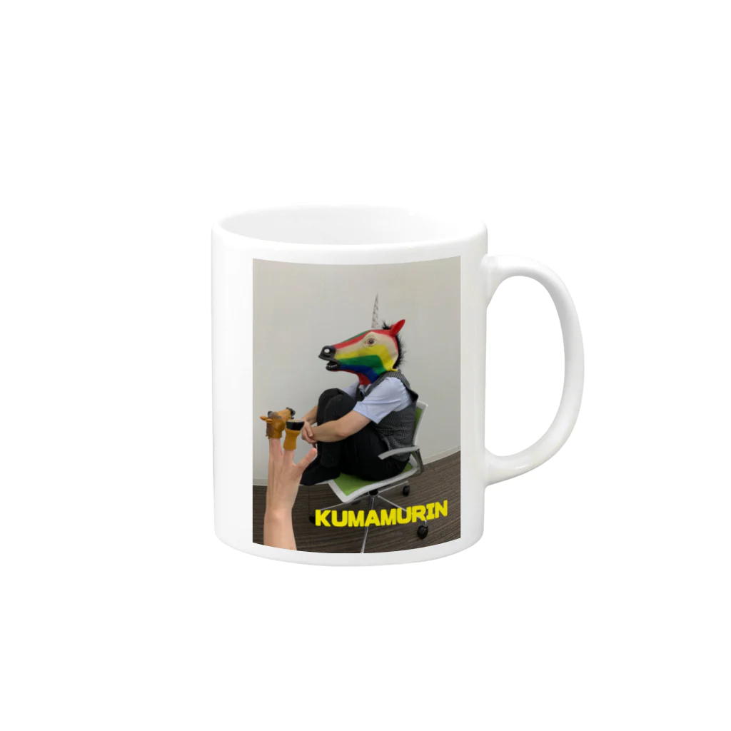 animal office lady おーえるのKUMAMURIN変身後 Mug :right side of the handle