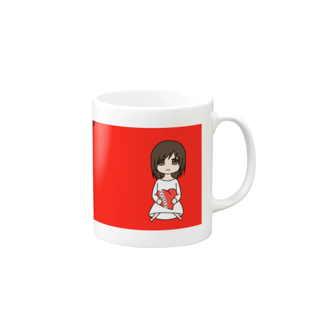 朔(歌鵺)@絵描きのメンヘラ Mug :right side of the handle