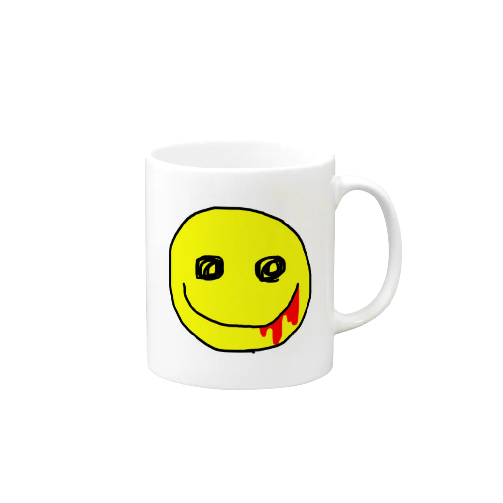 朔(歌鵺)@絵描きのにこちゃん Mug :right side of the handle