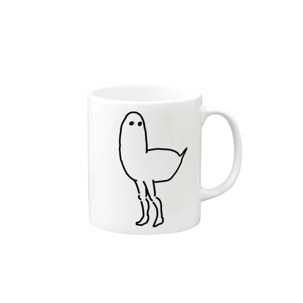 MAUMEEの人間の足がはえた鳥 Mug :right side of the handle