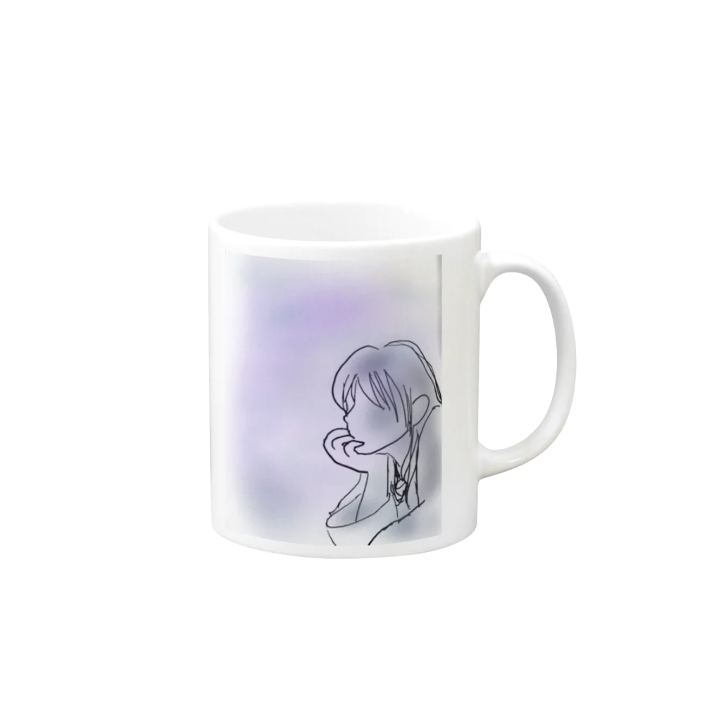 けさらん*ぱさらんの物思いに耽る Mug :right side of the handle