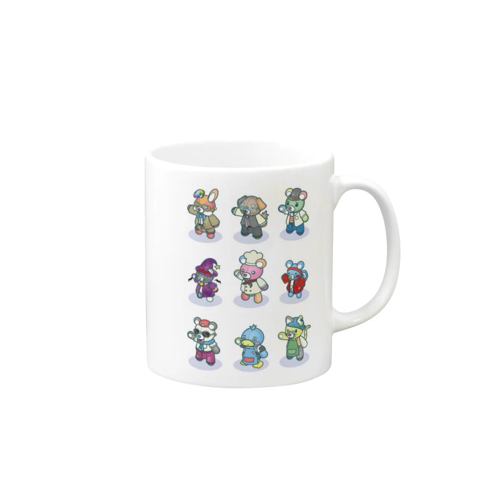 RaJappアイテムショップのぐるレス店員ズ Mug :right side of the handle