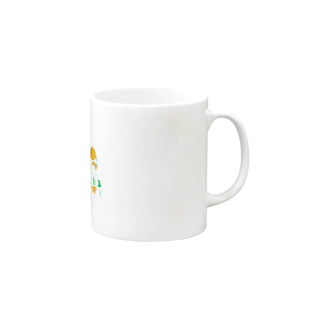 ささはらなつみのSUZURIショップの椅子とこどもたち Mug :right side of the handle