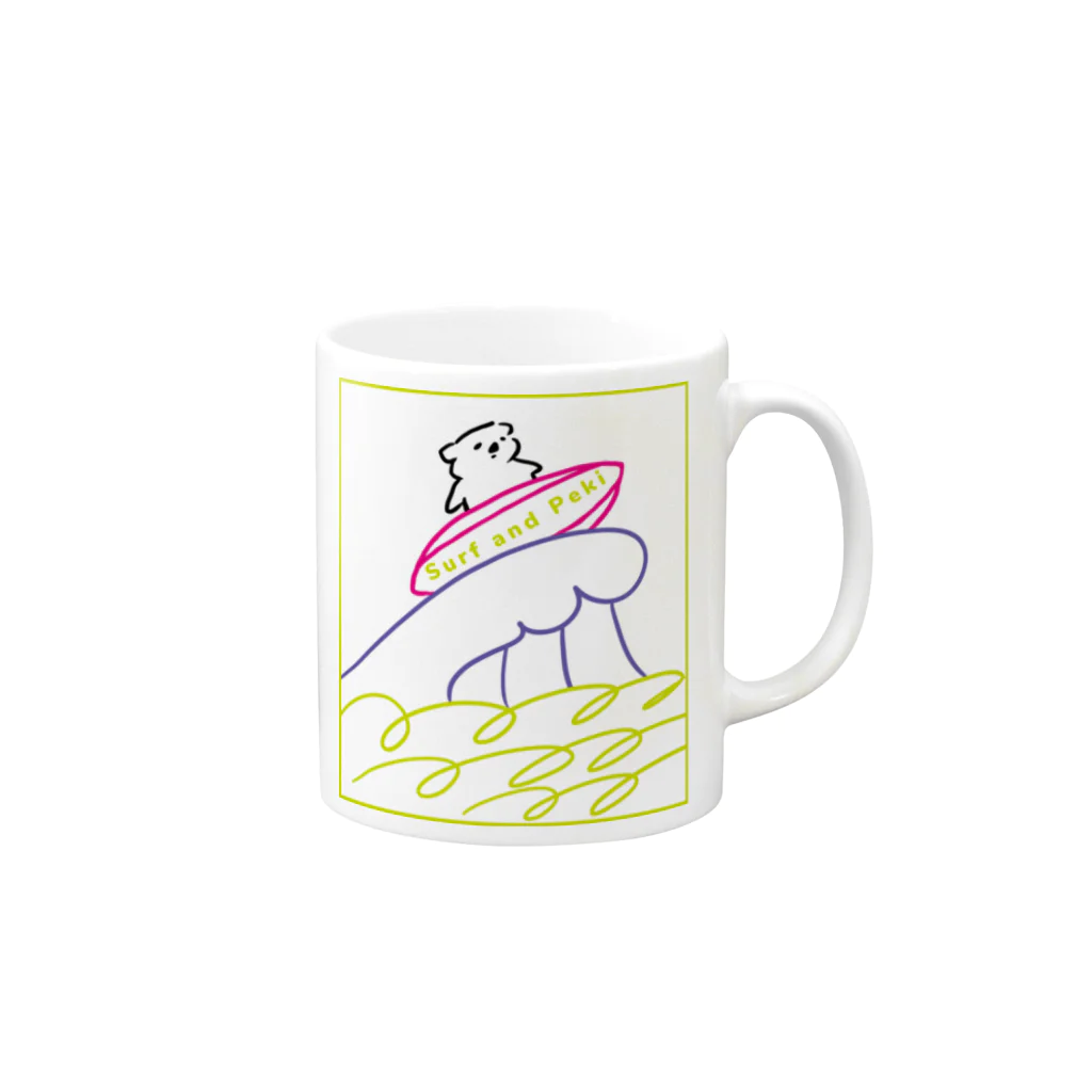 Hagumi-clubのSurf and Peki Mug :right side of the handle