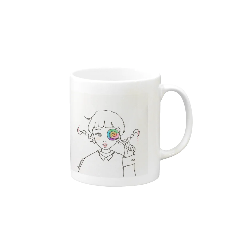 おこぽかんのお店のame Mug :right side of the handle