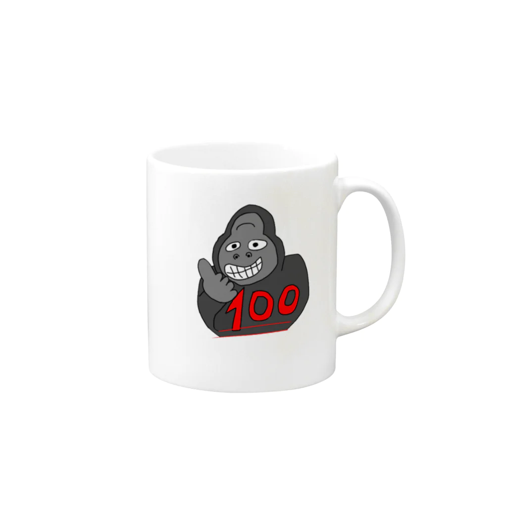 MATCHANのマンテンゴリラ Mug :right side of the handle