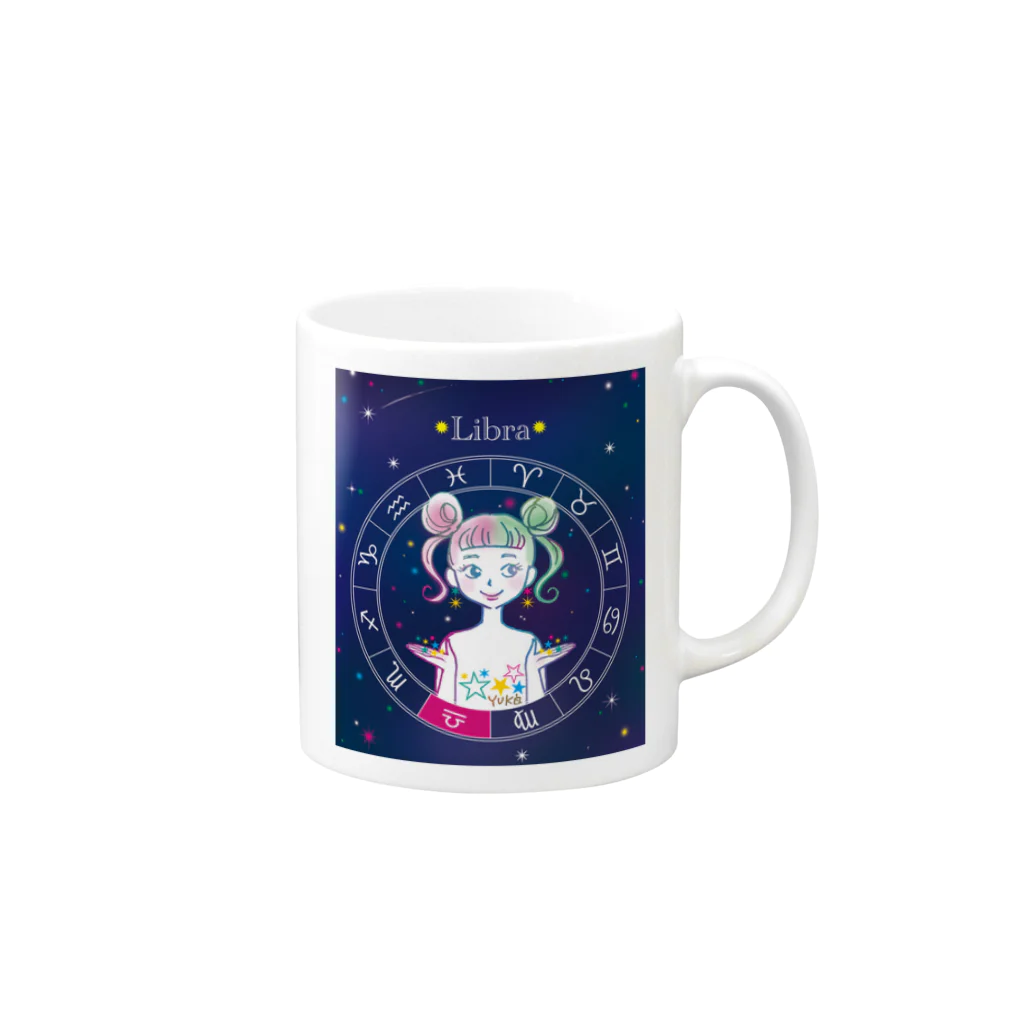 イラストレーター＊サトウユカの星座シリーズ＊天秤座ガール Mug :right side of the handle