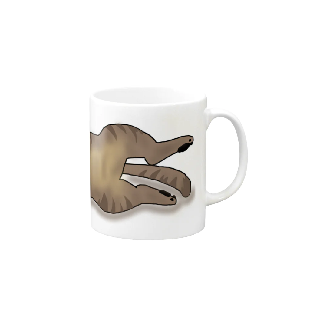 きゃべつばたけののびねこ Mug :right side of the handle