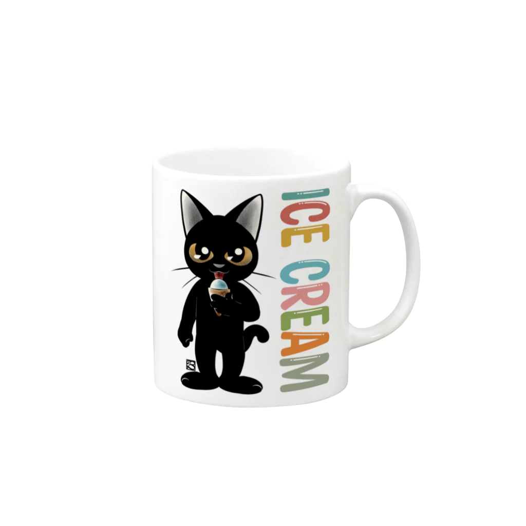 BATKEI ARTのアイスクリーム Mug :right side of the handle