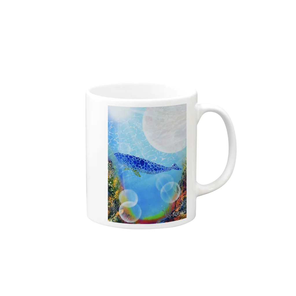 小さな宇宙工房おっちーの海の中のレムリア〜光り輝く世界へ〜 Mug :right side of the handle