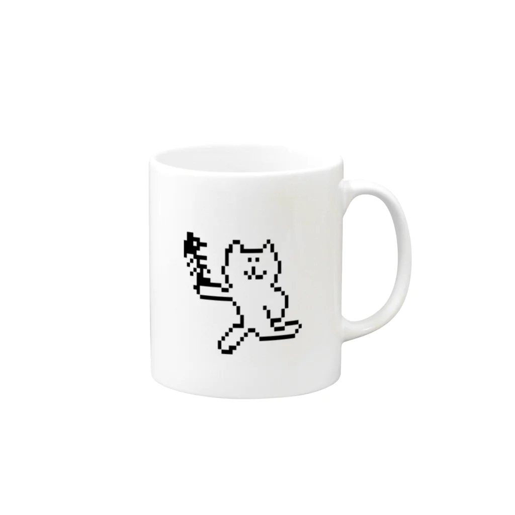 けちゃっぷごはんのお店のごちそうさま猫 Mug :right side of the handle