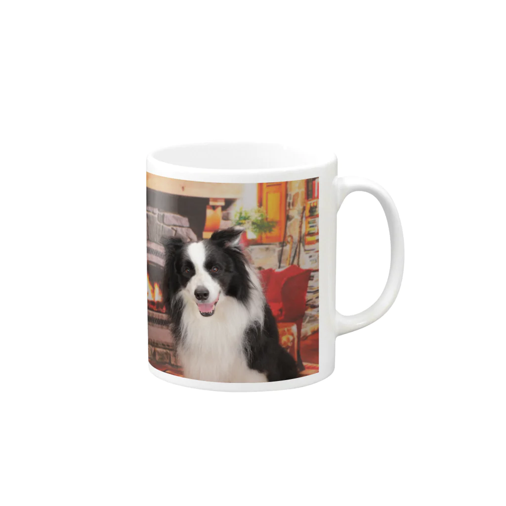 ムンムの暖炉ボーダーコリー2 Mug :right side of the handle