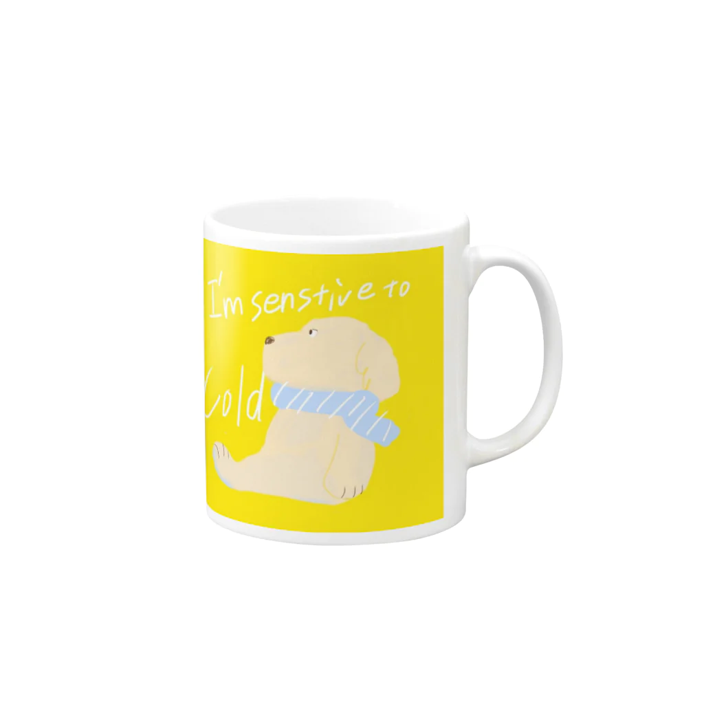 SLOTH STORYの冷え性犬 Mug :right side of the handle