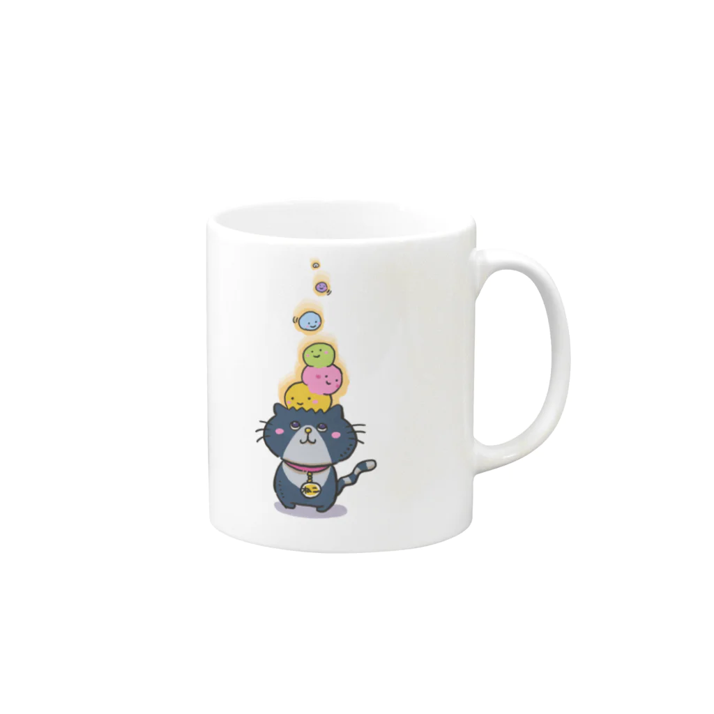 chocosshi shopのくりくりおめめねこ Mug :right side of the handle