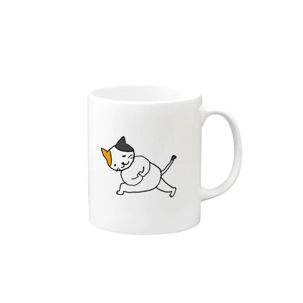 chi-daysのyoganeko お尻きついポーズ Mug :right side of the handle