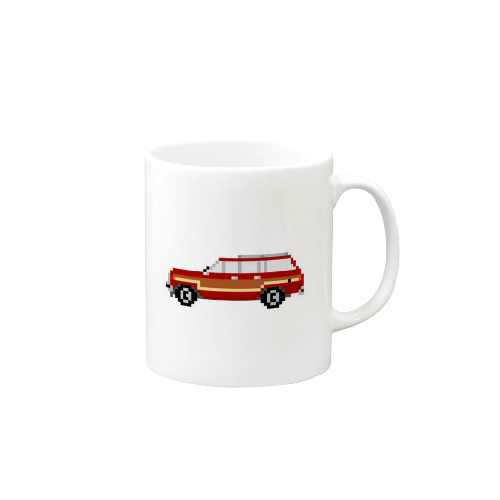 ふろあがり虫描きのアメリカンな車(ボルドー) Mug :right side of the handle