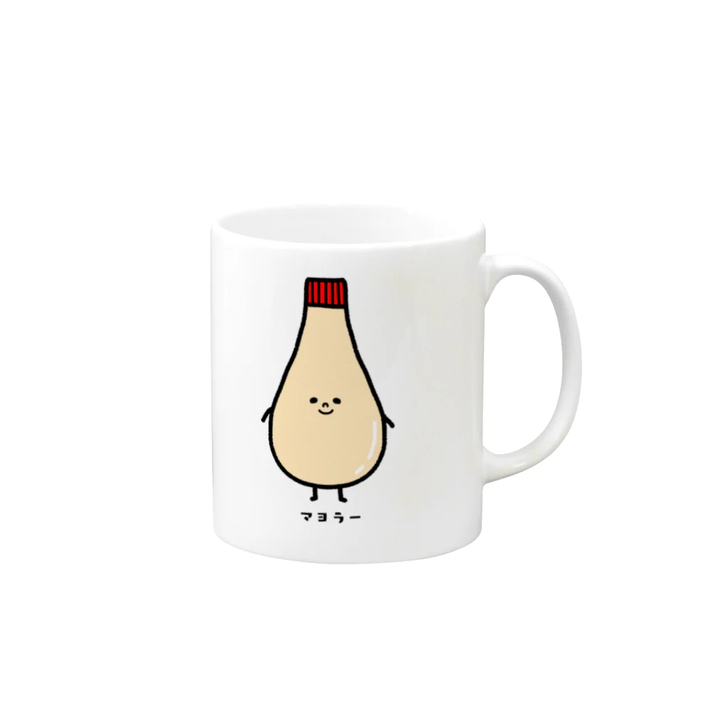 もちぱっちのマヨラーさんとケチャラーさん Mug :right side of the handle