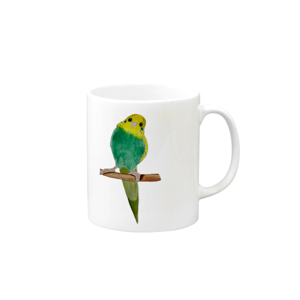 Coshi-Mild-Wildのセキセイインコちゃん💕 Mug :right side of the handle