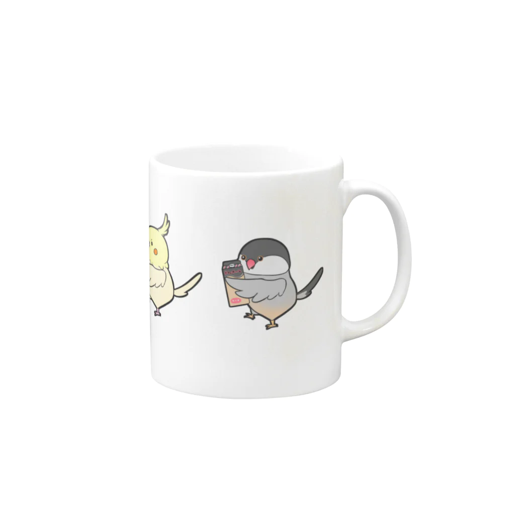 くるるのぴよらいふのドリンク小鳥ちゃん Mug :right side of the handle