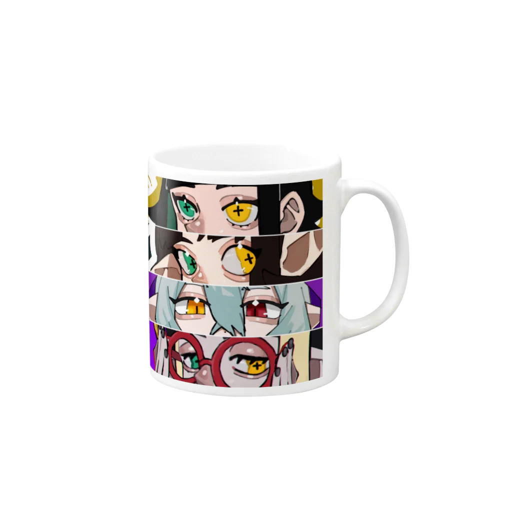 黒世カフカ/KuroseKahukaのオリジナルキャラつめつめグッズ Mug :right side of the handle