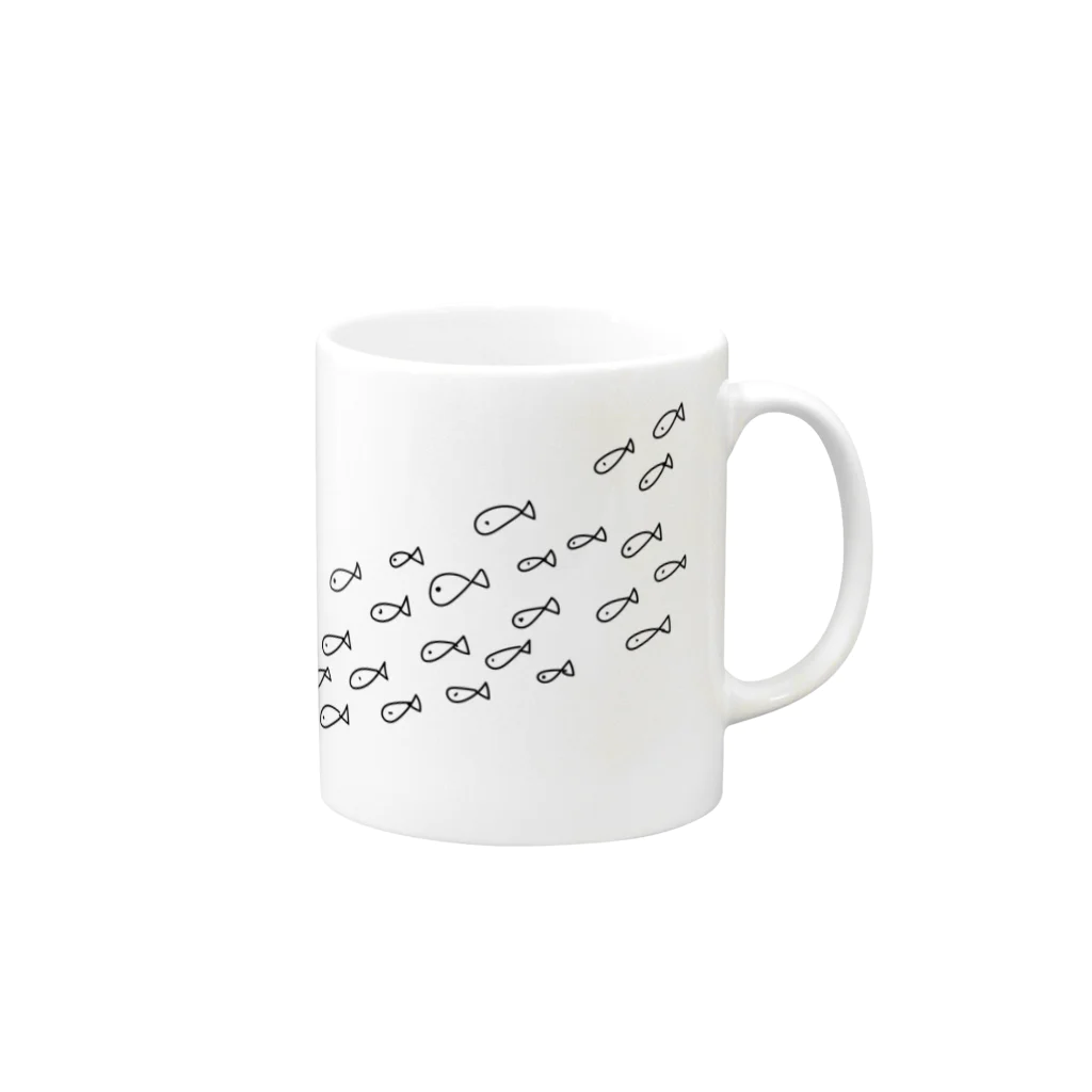 フカツ マリエの鰯の大群 Mug :right side of the handle