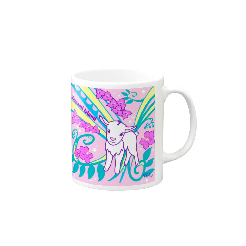 Aquagirl Zamami のZamami ヒージャーベビー Mug :right side of the handle