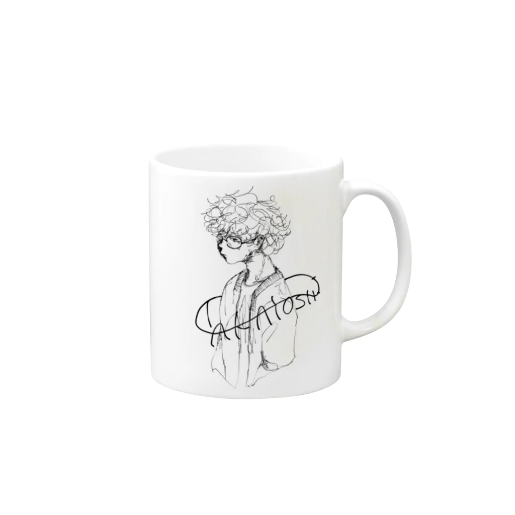 ビのTくん Mug :right side of the handle