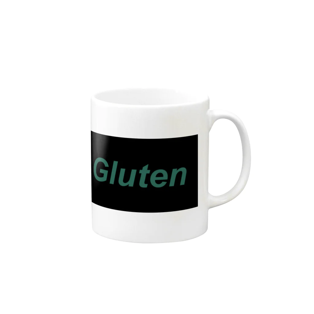 Glutenのグルテン（黒） マグカップの取っ手の右面
